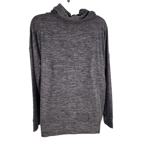 Maurices Womens Sweatshirt Gray Plaid Reindeer Cowl Neck Pullover Cozy Medium - Picture 2 of 11